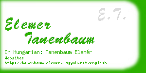elemer tanenbaum business card